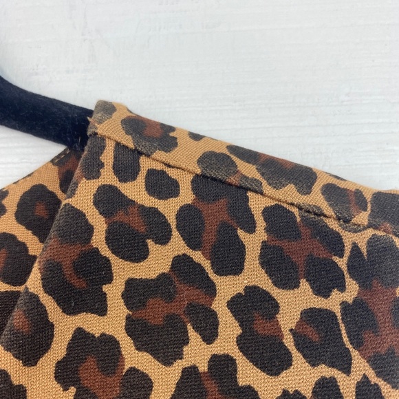 Lands End Sleeveless Leopard Print Knee Length Dress Pockets Size 4 - Picture 5 of 7